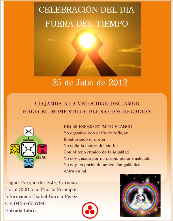 [Event Flier: Lugar: Parque del Este, Caracas - Hora: 8:00am Puerta Principal - Information: Isabel Garcia Perez - Cel 0426-6067941 - Entrada Libre]