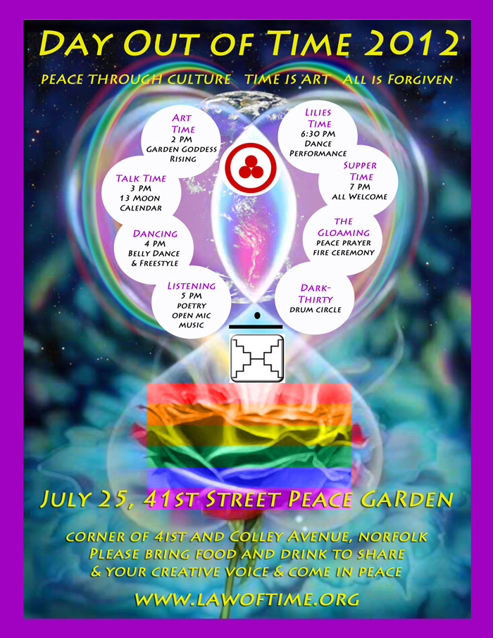 [Event flier: 41st Street Peace Garden, Corner of 41st and Colley Ave, Norfolk - Please bring food and drink to share & your creative voice & come in peace]]