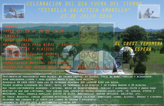 Flyer for Day out of Time in Chihuahua, Mexico at CREST Yepomera