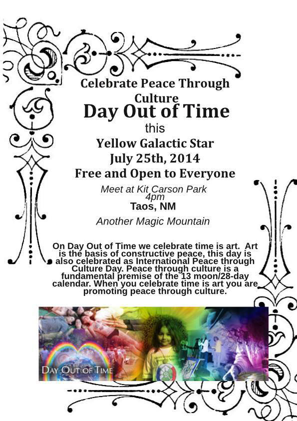 Flyer for Day out of Time in Taos, New Mexico, USA