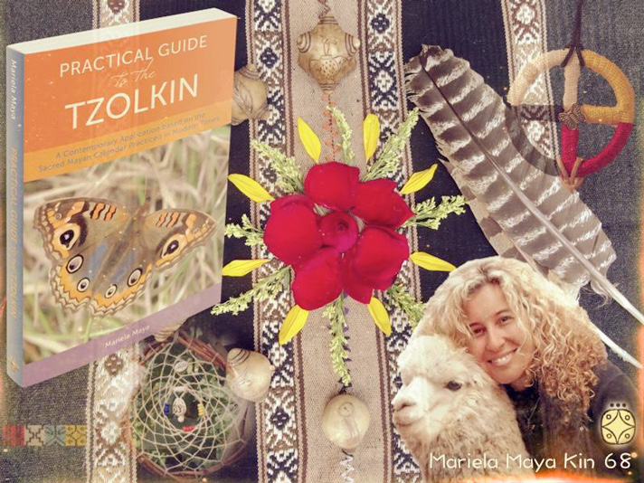 Photo Collage of artist Mariela Maya, author of "Practical Guide to the Tzolkin"
